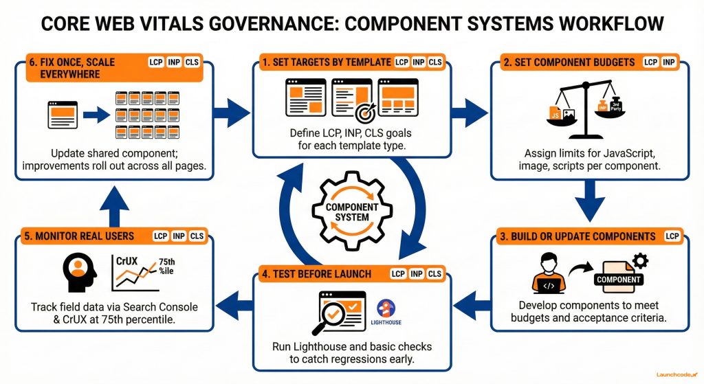 Component-driven web dev for SEO performance 4 Core Web Vitals governance workflow for component-driven systems